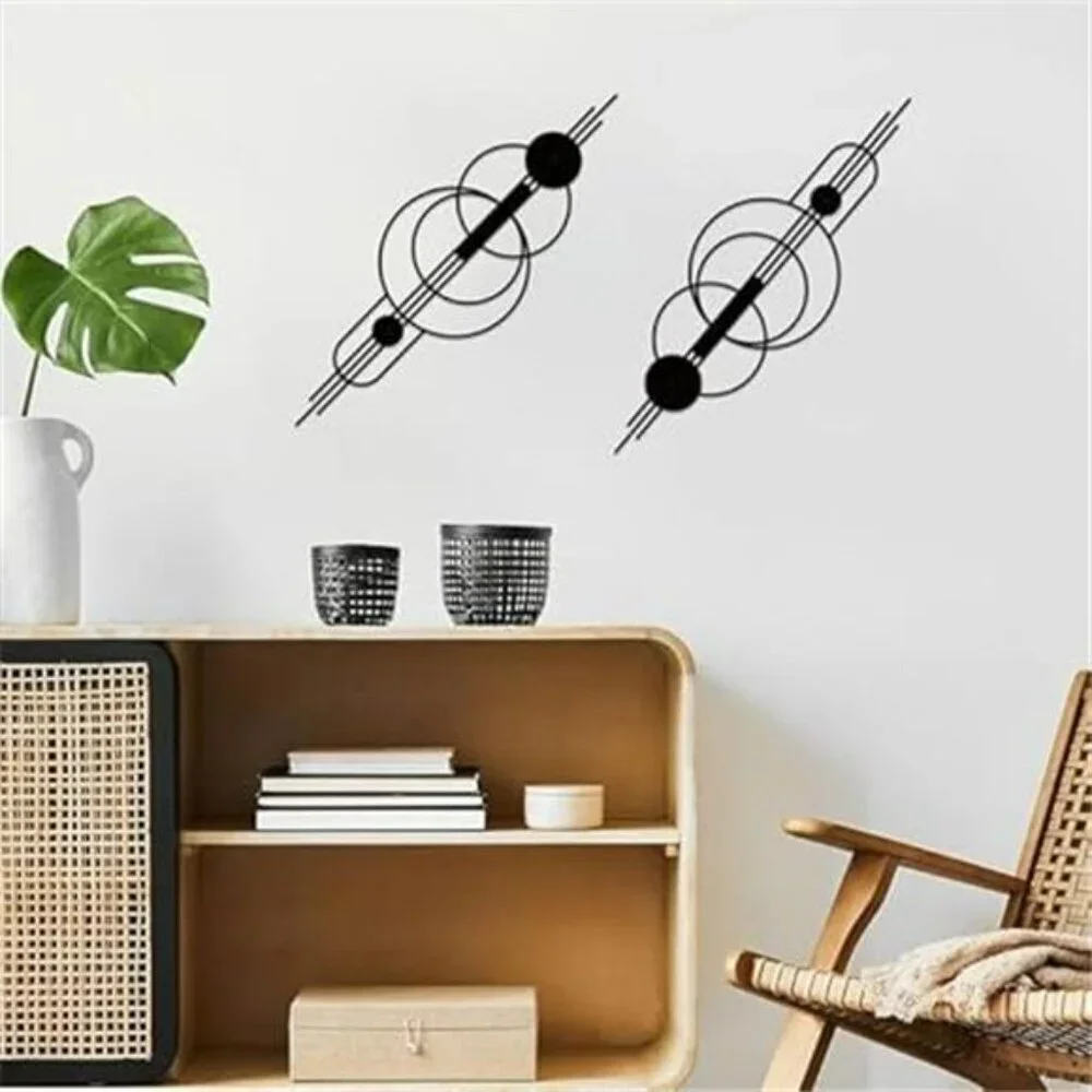 Metal Abstract Wall Art Set Modern Minimalist Geometric Decor for Bedroom